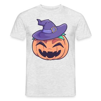 Pumpkin witch halloween monster - Men's T-Shirt - heather grey - Front - AI Model Male 178 dark (178cm)