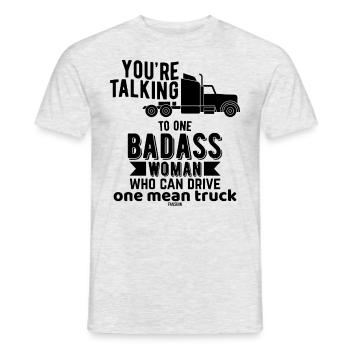 Chauffeur de camion femme expédition logistique - T-shirt homme - gris chiné - Devant - AI Model Male 178 dark (178cm)