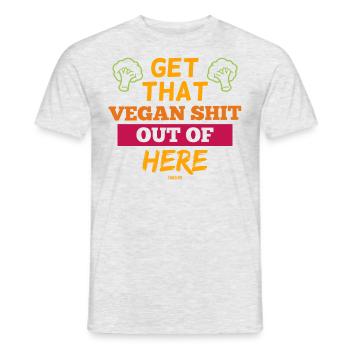 i hate vegan food - Men's T-Shirt - heather grey - Front - AI Model Male 178 dark (178cm)
