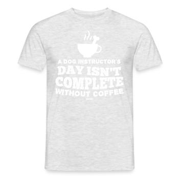 Café école pour chiens - T-shirt homme - gris chiné - Devant - AI Model Male 178 dark (178cm)