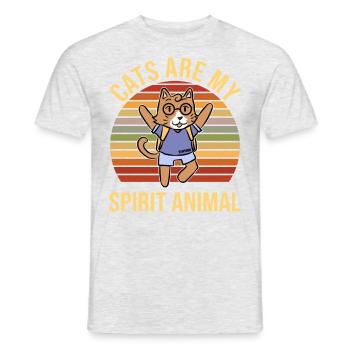 Les chats sont mon Animal Nerd Cat - T-shirt homme - gris chiné - Devant - AI Model Male 178 dark (178cm)