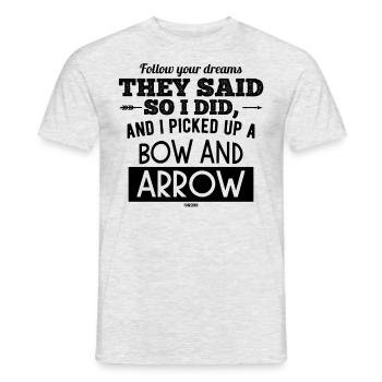 Tir à l’arc Archer Flèche - T-shirt homme - gris chiné - Devant - AI Model Male 178 dark (178cm)