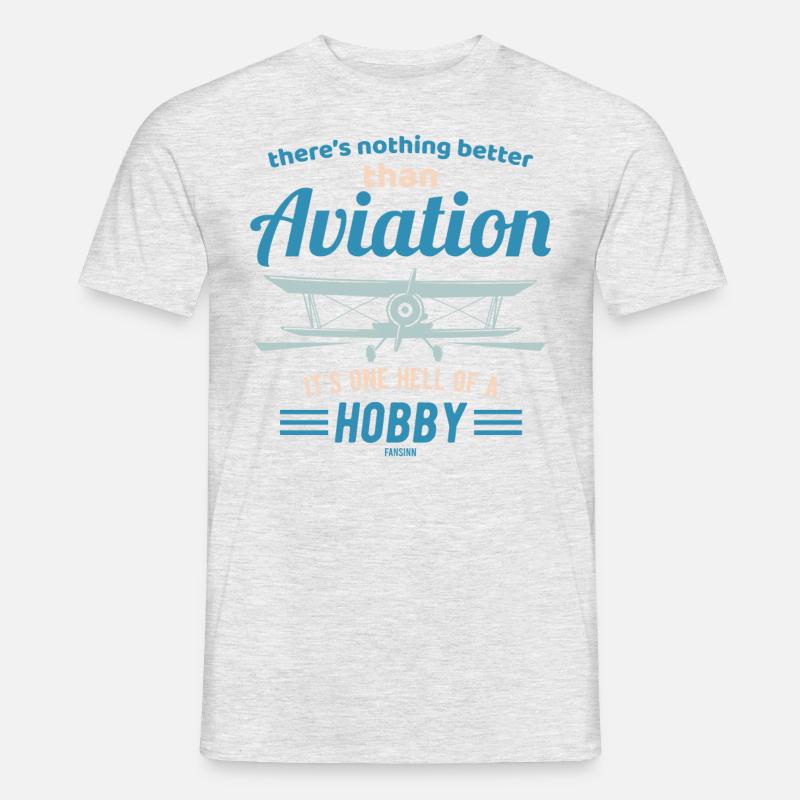 Aviation Hobby Luftfahrt Flugzeug - Männer T-Shirt - Grau meliert