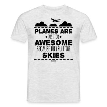 J'aime les avions - T-shirt homme - gris chiné - Devant - AI Model Male 178 dark (178cm)