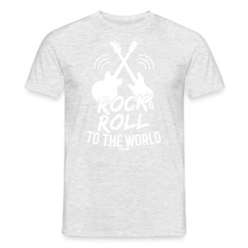 Rock music guitar - Men's T-Shirt - heather grey - Front - AI Model Male 178 dark (178cm)