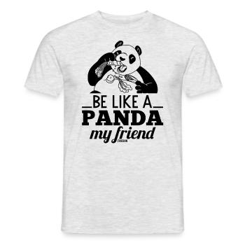 Pandabär essen hungrig Panda - Männer T-Shirt - Grau meliert - Vorne - AI Model Male 178 dark (178cm)