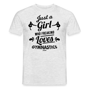 Girl loves sports gymnastic - Men's T-Shirt - heather grey - Front - AI Model Male 178 dark (178cm)