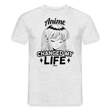 Anime Fille Manga - T-shirt homme - gris chiné - Devant - AI Model Male 178 dark (178cm)