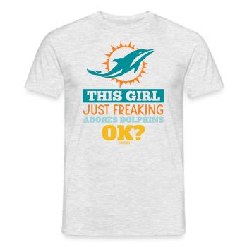 Fille aime les dauphins - T-shirt homme - gris chiné - Devant - AI Model Male 178 dark (178cm)