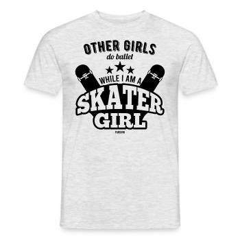 Longboard Skateboard Girl - Men's T-Shirt - heather grey - Front - AI Model Male 178 dark (178cm)