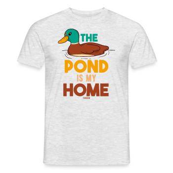 Duck swims in the pond duck bird - Men's T-Shirt - heather grey - Front - AI Model Male 178 dark (178cm)