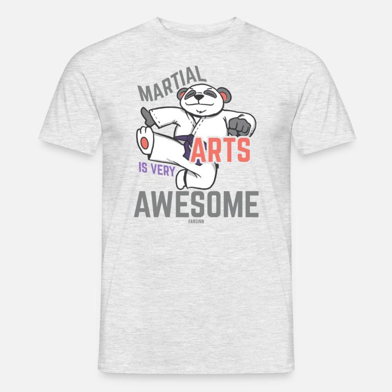Martial Arts Training Panda Kampfkunst - Männer T-Shirt - Grau meliert