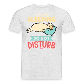 lama dormant avec oreiller - T-shirt homme - gris chiné - Devant - AI Model Male 178 dark (178cm)