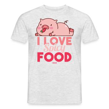 jambon de porc doux - T-shirt homme - gris chiné - Devant - AI Model Male 178 dark (178cm)