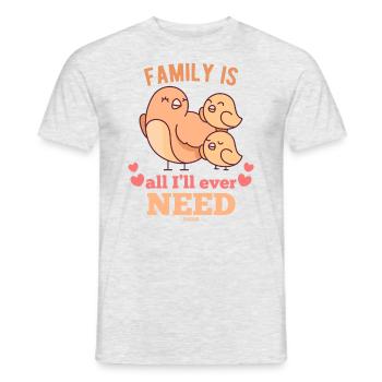 Vogelfamilie Küken Vogelschwarm - Männer T-Shirt - Grau meliert - Vorne - AI Model Male 178 dark (178cm)