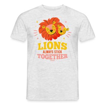 Famille de lions Amis Lions Lion Afrique Lion - T-shirt homme - gris chiné - Devant - AI Model Male 178 dark (178cm)
