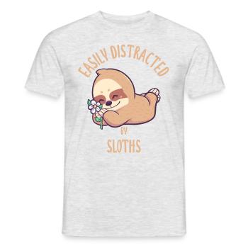 Easily Distracted By Sloths - Men's T-Shirt - heather grey - Front - AI Model Male 178 dark (178cm)