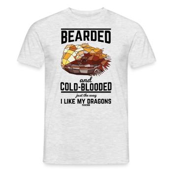 Iguane dragon barbu Lézard agamé - T-shirt homme - gris chiné - Devant - AI Model Male 178 dark (178cm)