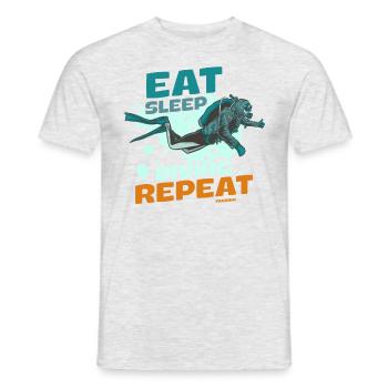 Eat Sleep Diving Repeat - Men's T-Shirt - heather grey - Front - AI Model Male 178 dark (178cm)