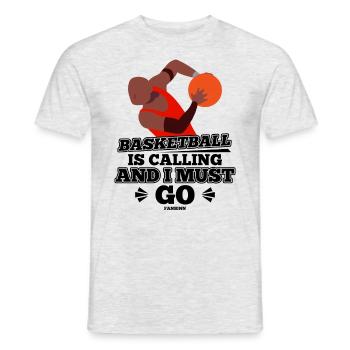 Basketball Is Calling And I Must Go - Men's T-Shirt - heather grey - Front - AI Model Male 178 dark (178cm)