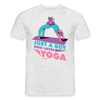 Juste un garçon qui aime le yoga - T-shirt homme - gris chiné - Devant - AI Model Male 178 dark (178cm)