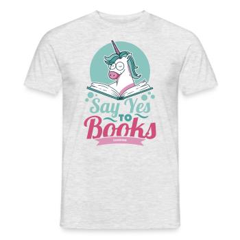 Say Yes To Books - Men's T-Shirt - heather grey - Front - AI Model Male 178 dark (178cm)