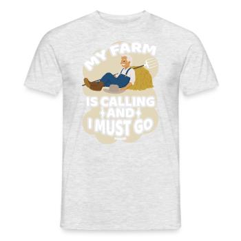 Ma ferme m’appelle et je dois y aller - T-shirt homme - gris chiné - Devant - AI Model Male 178 dark (178cm)