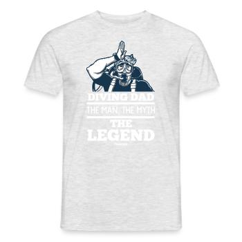 Diving Dad The Man The Myth The Legend - Männer T-Shirt - Grau meliert - Vorne - AI Model Male 178 dark (178cm)