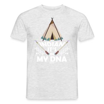 Indian Native American It's In My DNA - Männer T-Shirt - Grau meliert - Vorne - AI Model Male 178 dark (178cm)