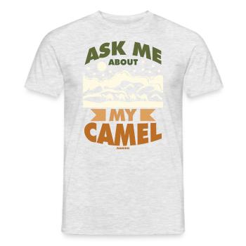 Ask Me About My Camel - Men's T-Shirt - heather grey - Front - AI Model Male 178 dark (178cm)