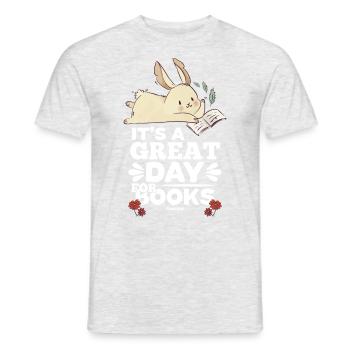 It's A Great Day For Books - Men's T-Shirt - heather grey - Front - AI Model Male 178 dark (178cm)