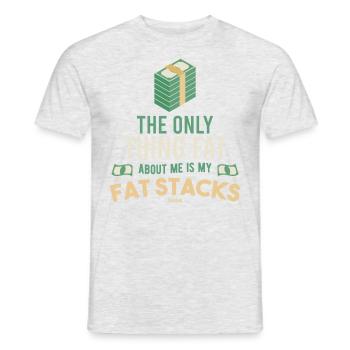 Money Wealth Prosperity funny saying - Men's T-Shirt - heather grey - Front - AI Model Male 178 dark (178cm)