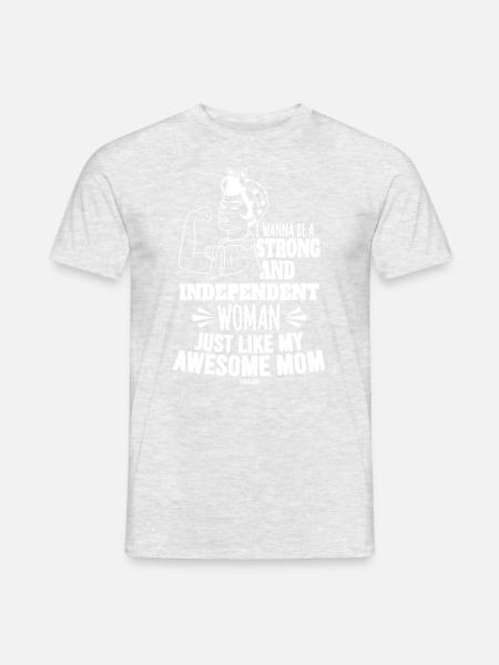 starke Frau wie Mama - Männer T-Shirt - Grau meliert