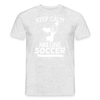 Torwart Frau Mädchen Tochter Fußball - Männer T-Shirt - Grau meliert - Vorne - AI Model Male 178 dark (178cm)