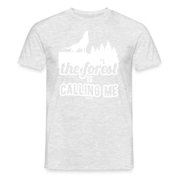 The Forest Is Calling Me - Men's T-Shirt - heather grey - Front - AI Model Male 178 dark (178cm)
