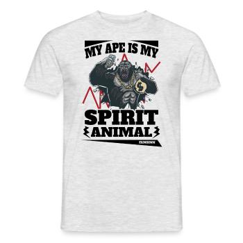 Mon singe est mon animal spirituel - T-shirt homme - gris chiné - Devant - AI Model Male 178 dark (178cm)