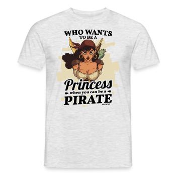 Qui veut être une princesse quand vous pouvez être un pirate - T-shirt homme - gris chiné - Devant - AI Model Male 178 dark (178cm)
