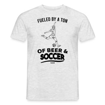 Football Game Father's Day Beer Gift - Men's T-Shirt - heather grey - Front - AI Model Male 178 dark (178cm)