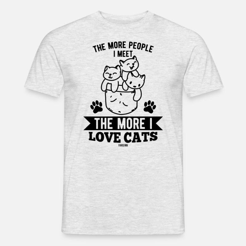 lustiger Katzenspruch - Männer T-Shirt - Grau meliert