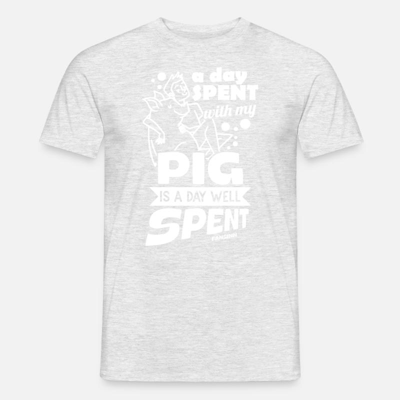 Schwein - Männer T-Shirt - Grau meliert