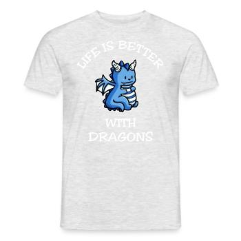 Life Is Better With Dragons - Männer T-Shirt - Grau meliert - Vorne - AI Model Male 178 dark (178cm)
