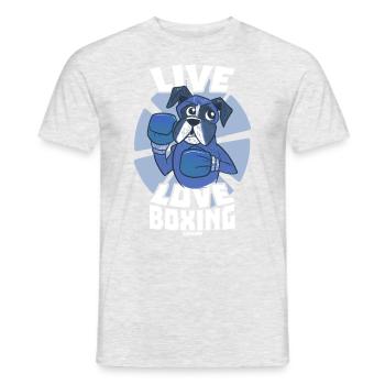 Live Love Boxing - Männer T-Shirt - Grau meliert - Vorne - AI Model Male 178 dark (178cm)