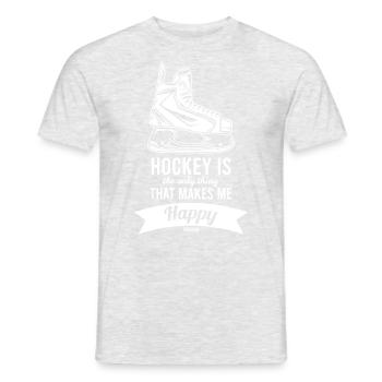 Dicton des patins de hockey sur glace - T-shirt homme - gris chiné - Devant - AI Model Male 178 dark (178cm)