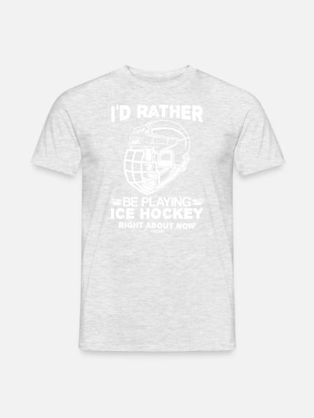 Eishockey Maske cooler Spruch - Männer T-Shirt - Grau meliert