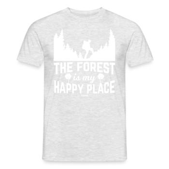 La forêt est mon endroit heureux - T-shirt homme - gris chiné - Devant - AI Model Male 178 dark (178cm)