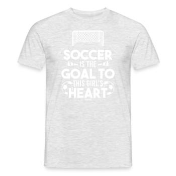 Fußball Mädchen Freundin Mannschaft - Männer T-Shirt - Grau meliert - Vorne - AI Model Male 178 dark (178cm)