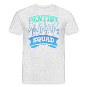 Dentist Squad Karies Mund Zahnarzt - Männer T-Shirt - Grau meliert - Vorne - AI Model Male 178 dark (178cm)