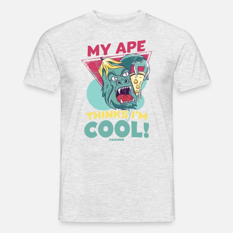 My Ape Thinks I'm Cool - Männer T-Shirt - Grau meliert