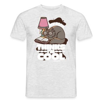 My Book Thinks I'm Cool - Men's T-Shirt - heather grey - Front - AI Model Male 178 dark (178cm)