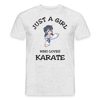Just A Girl Who Loves Karate - Men's T-Shirt - heather grey - Front - AI Model Male 178 dark (178cm)
